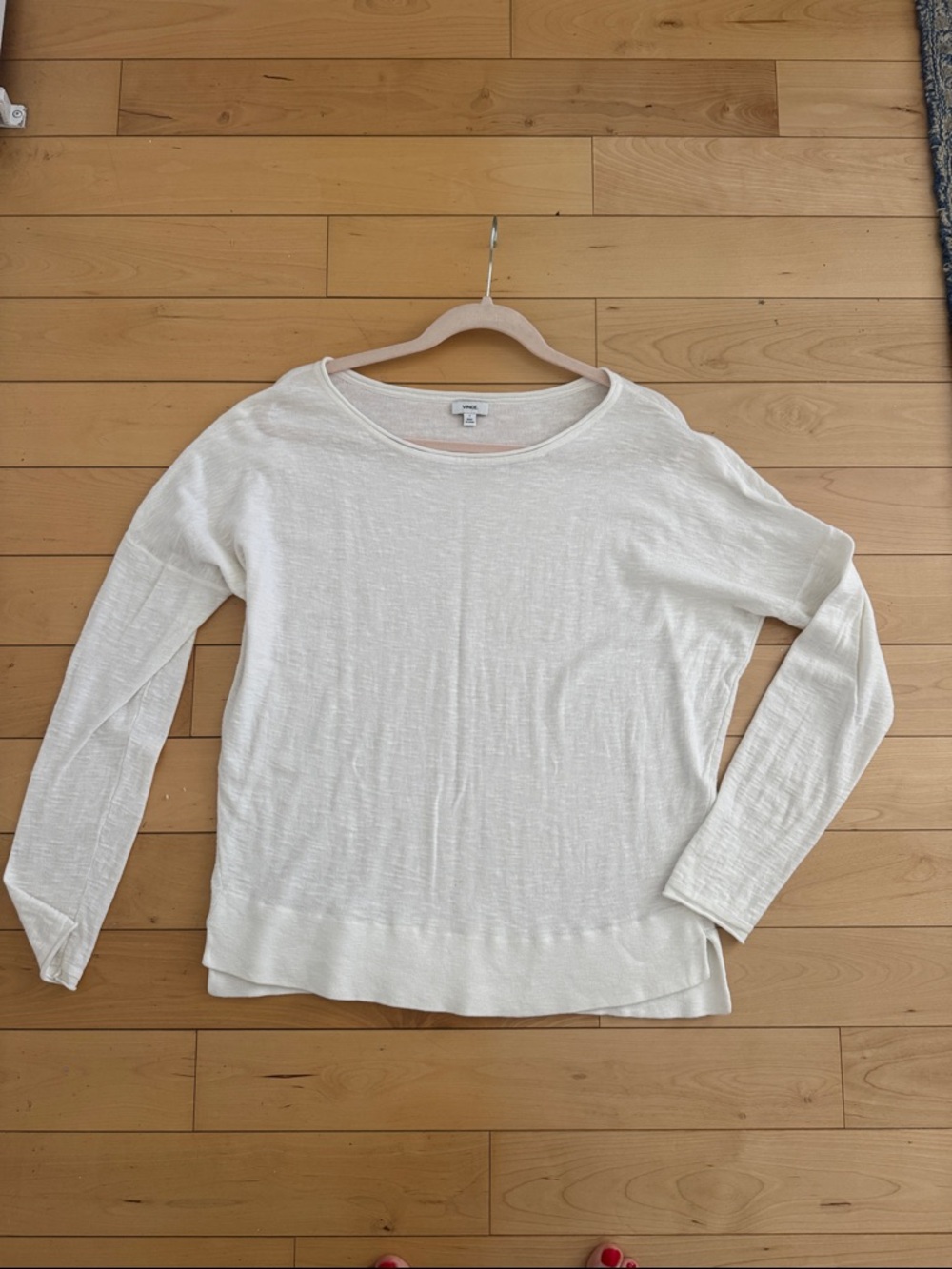 Vince Lightweight White Women's Long-Sleeve Knit Top